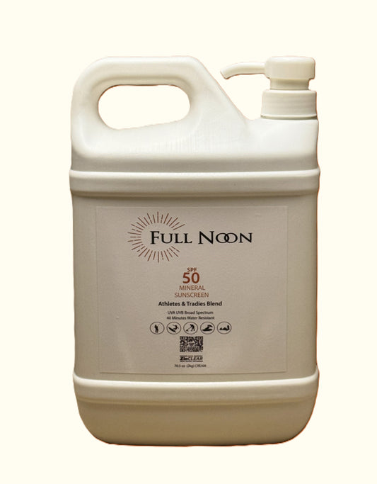Full Noon SPF50 Mineral Sunscreen - 2 kg Pump Pack - Athletes & Tradies Blend