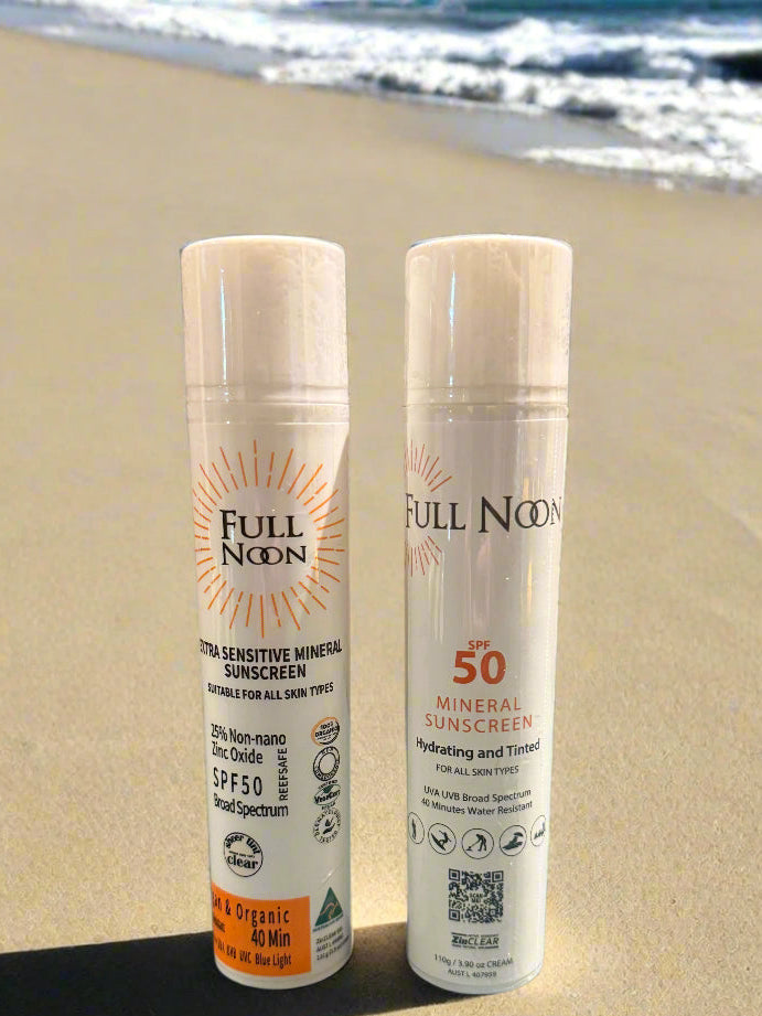 FUNDRAISER - 110g SPF50 Mineral Sunscreen - Available in Tinted for daily face protection and Clear for face and body.
